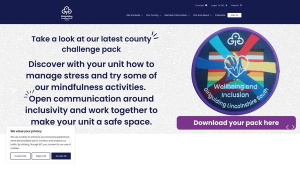Screenshot of the Lincolnshire South Guides website