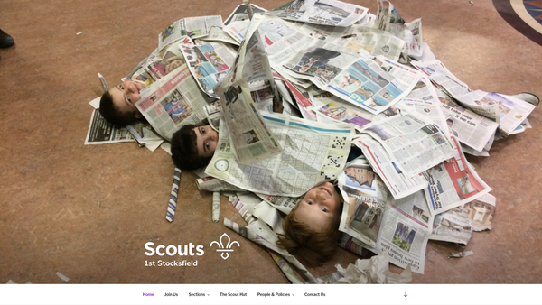 Screenshot of the 1st Stocksfield Scout Group website