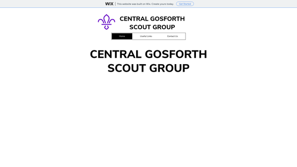 Screenshot of the Central Gosforth Scout Group website
