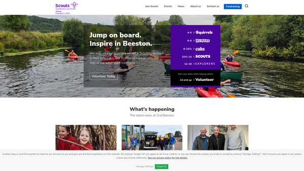 Screenshot of the 2nd Beeston Sea Scouts website