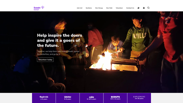 Screenshot of the 1st Chilwell And Attenborough Scout Group website
