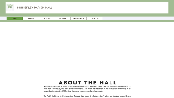 Screenshot of the Parish Hall And Playing Fields website