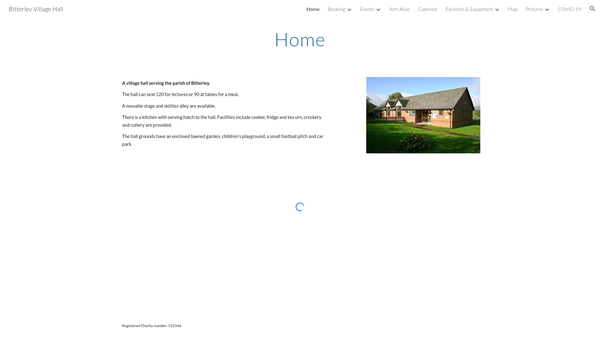 Screenshot of the Bitterley Village Hall website
