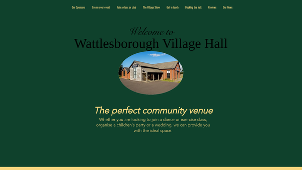 Screenshot of the Wattlesborough Village Hall Institute website