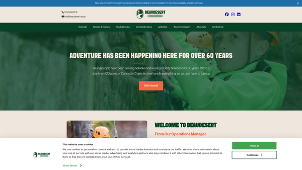 Screenshot of the The King George V Memorial Scouts And Guides Recreation Lands website