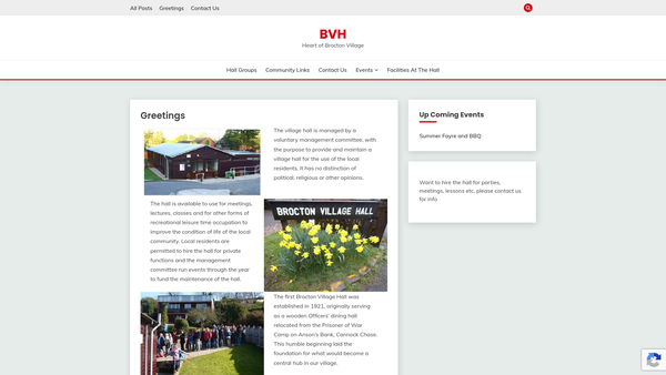 Screenshot of the Brocton Village Institute website