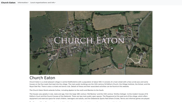 Screenshot of the Church Eaton Reading And Recreation Room website
