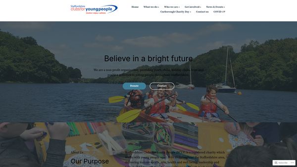 Screenshot of the Staffordshire Association Of Clubs For Young People website