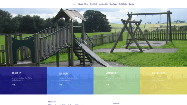 Screenshot of the The Staffordshire Playing Fields Association website
