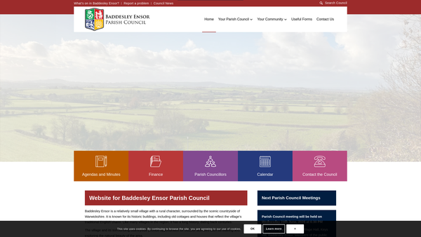 Screenshot of the Park And Recreation Ground At Baddesley Ensor website