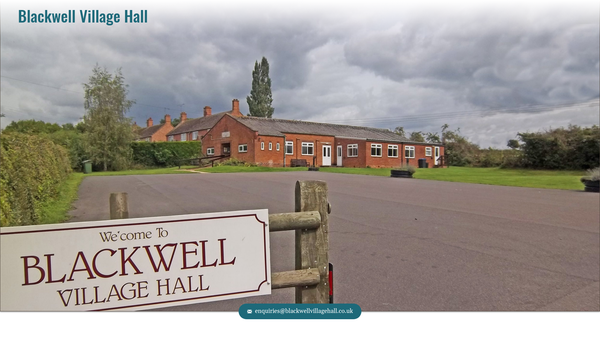 Screenshot of the Village Hall Blackwell website
