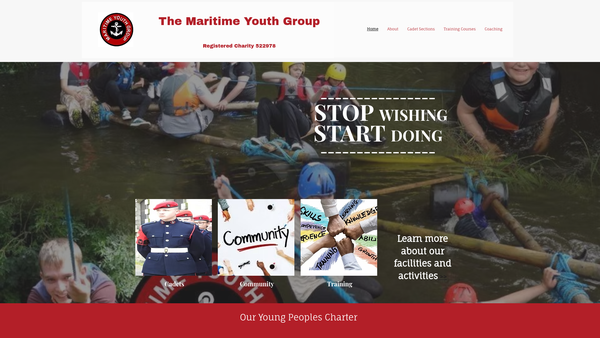 Screenshot of the Maritime Youth Group website
