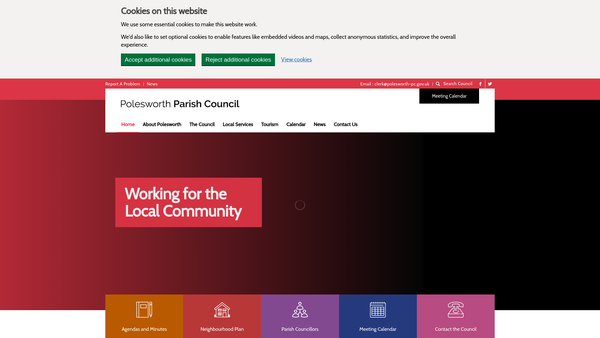 Screenshot of the Polesworth Recreation Ground website
