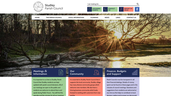 Screenshot of the Studley Recreation Ground website