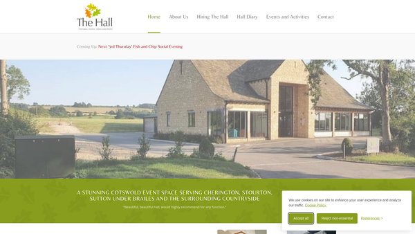 Screenshot of the Cherington Stourton Sutton-Under-Brailes Village Hall website