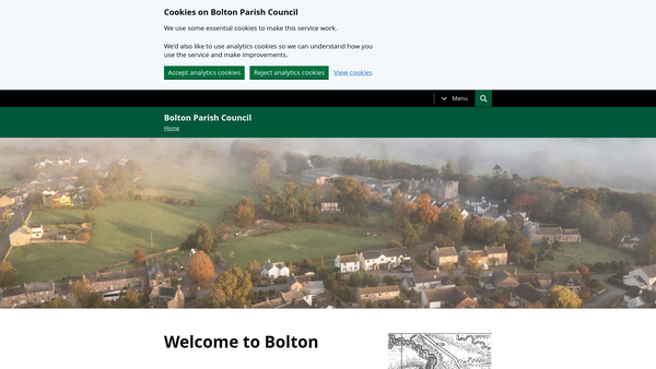 Screenshot of the Bolton Memorial Hall website