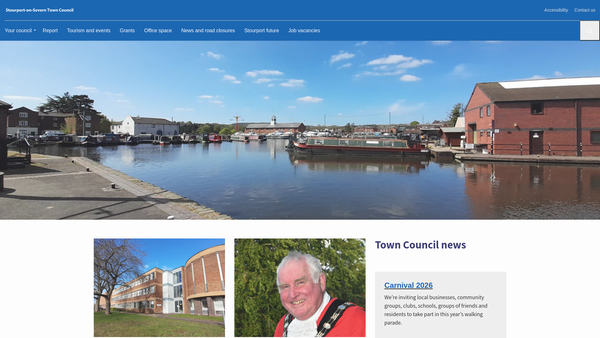 Screenshot of the Areley Kings Recreation Ground website