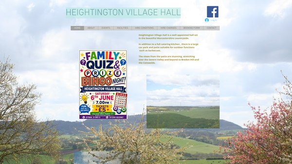 Screenshot of the Heightington Village Hall website