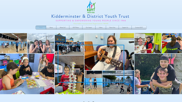 Screenshot of the Kidderminster And District Youth Trust website