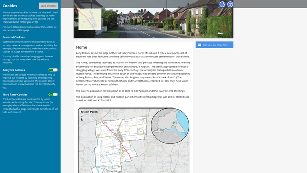 Screenshot of the Long Riston Playing Fields Committee website