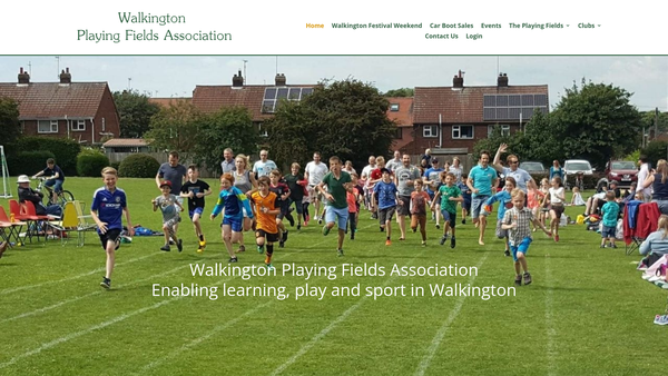 Screenshot of the Walkington Playing Field website