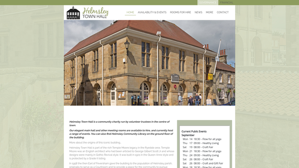Screenshot of the Town Hall website