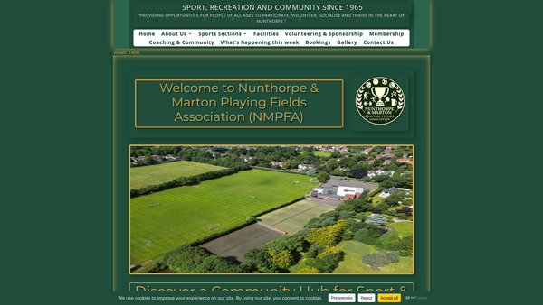 Screenshot of the Nunthorpe And Marton Playing Fields Association website