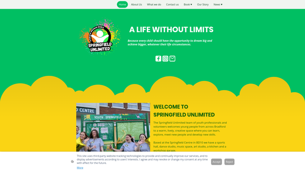 Screenshot of the Springfield unlimited website