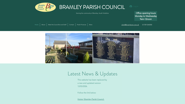 Screenshot of the Bramley Village Trust website