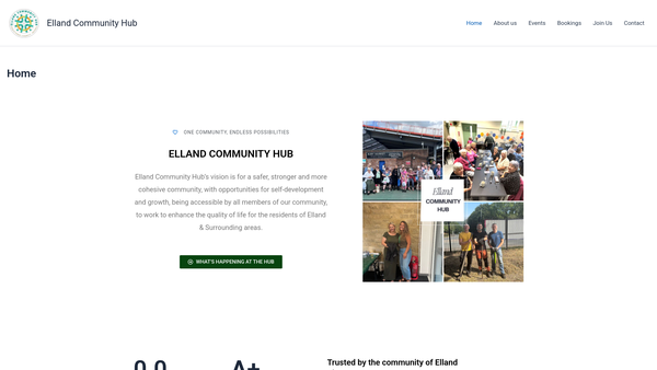 Screenshot of the Cartwheel Youth And Community Centre website