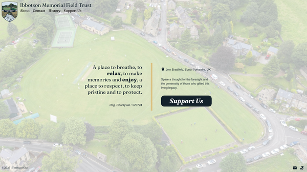 Screenshot of the Ibbotson Memorial Field website