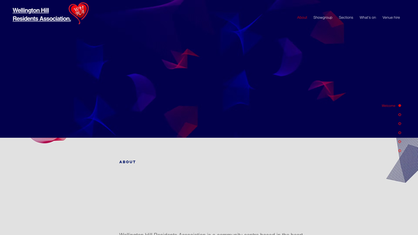 Screenshot of the Wellington Hill Residents Association website