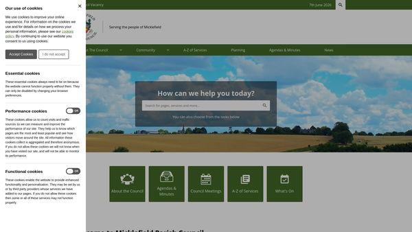 Screenshot of the Micklefield Recreation Ground website