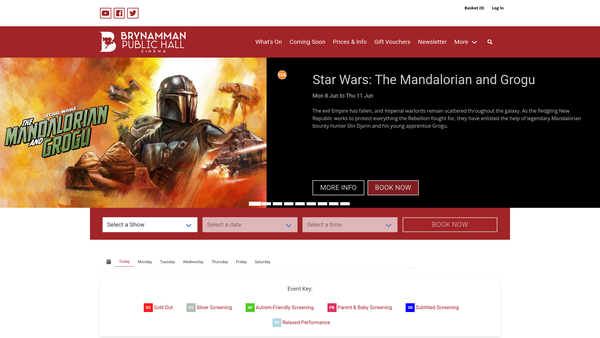 Screenshot of the Brynamman Public Hall And Institute website