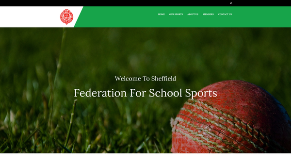 Screenshot of the Sheffield Federation For School Sports website