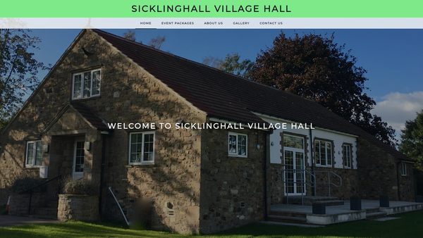 Screenshot of the Sicklinghall Village Hall website