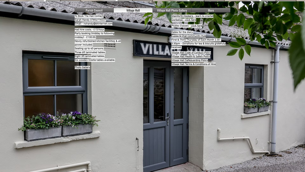 Screenshot of the Stainforth Village Hall website