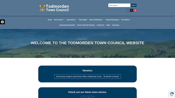 Screenshot of the Walsden Cricket Ground website