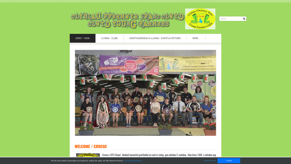 Screenshot of the The Ruthin And District Young Farmers' Club website