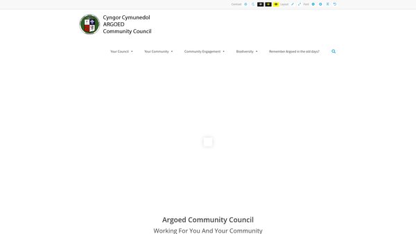 Screenshot of the Argoed Recreational Charity website