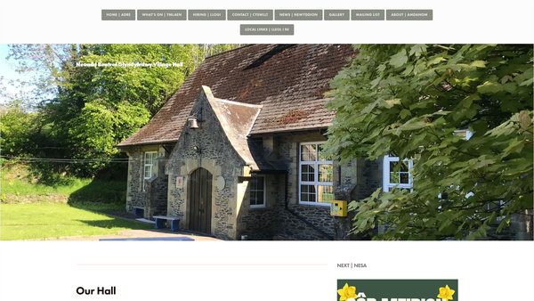 Screenshot of the Owain Glyndwr Memorial Institute website