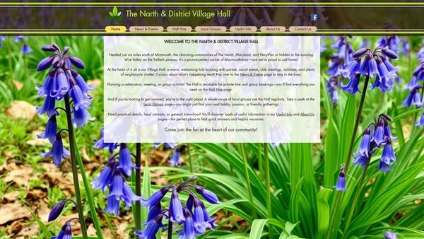 Screenshot of the The Narth And District Village Hall website