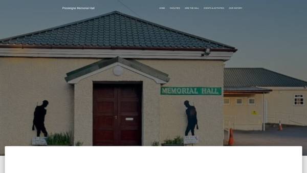 Screenshot of the Presteigne And District War Memorial Hall website