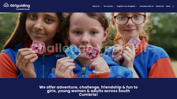 Screenshot of the Cumbria South Girl Guides website