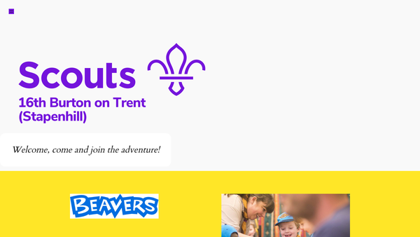 Screenshot of the 16th Burton On Trent Scout Group website