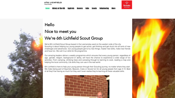 Screenshot of the 6th Lichfield Scout Group website