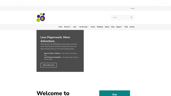 Screenshot of the Kibblestone District Scout Council website
