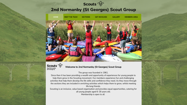 Screenshot of the 2nd Normanby (St George's) Scout Group website