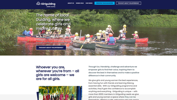 Screenshot of the Leeds County Guide Association website