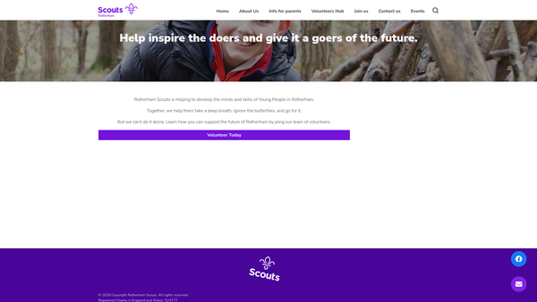 Screenshot of the 12th Rotherham (Swallownest) Scout Group website